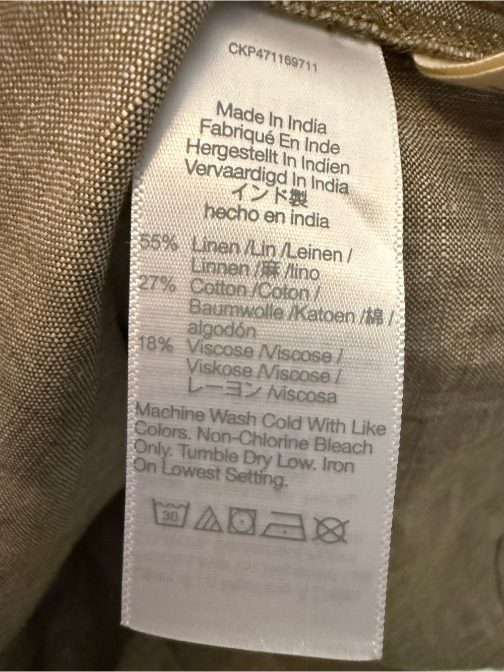 Madewell NWT Linen Blend Babydoll Dress Large Alexandra Beige Button Front - Picture 6 of 7
